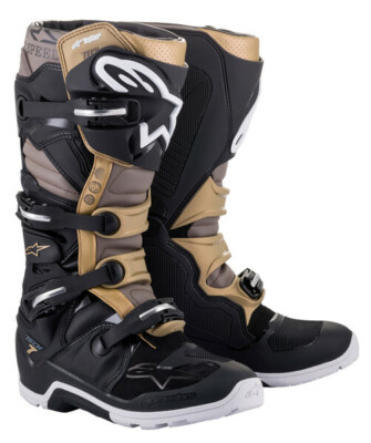 NEW ALPINESTARS TECH ENDURO DRYSTAR BOOTS BLACK GREY GOLD