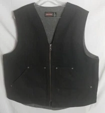 Jesse James Vest Mens L Black Industrial Workwear Canvas Fleece Lined Outdoor