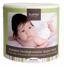 Kushies Flushable  Fully Biodegradable Diaper Liners, 100 Sheets - 533501