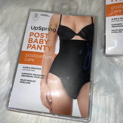 UpSpring Post Baby Panty Black XL Postpartum Care NEW slim Smooth Support Belly