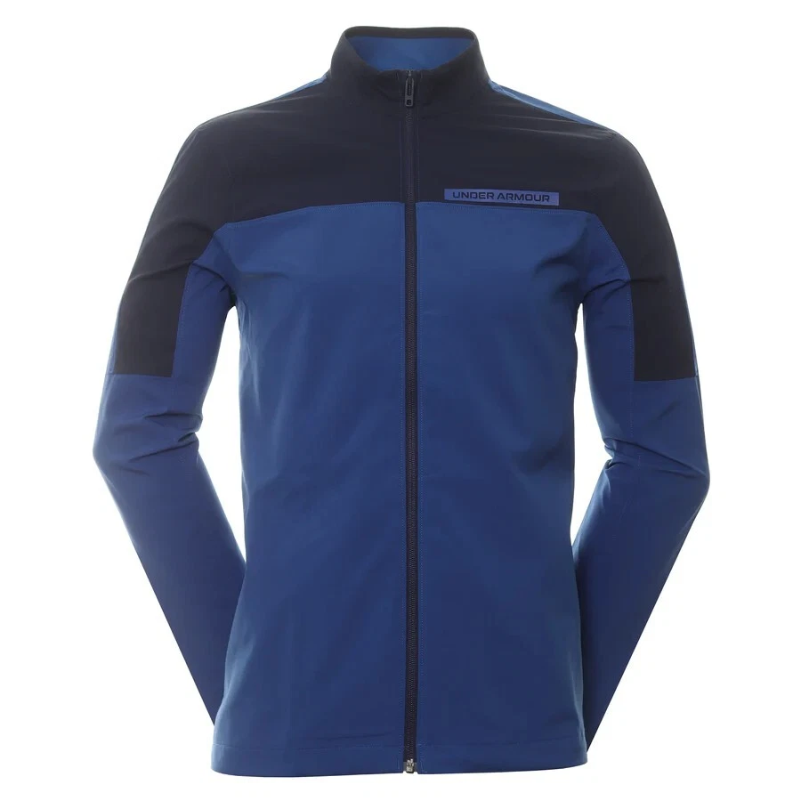 $100 Under Armour Storm Windstrike Full Zip Jacket Golf Blue Size Small NWT