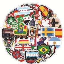 50pcs NATIONAL Flags Stickers, Flag Stickers, Country Stickers,095