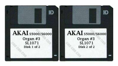 Akai S5000 / S6000 Set of Two Floppy Disks Organ #3 SL1071