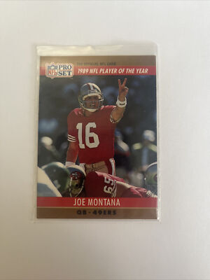 rare pro set football cards Joe Montana 1990 Pro Set Printing Multiple Error Card #2 Rare Football Card