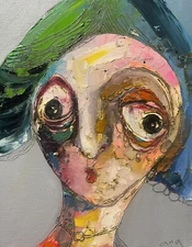 Original abstract painting oil on canvas board 8x10 in by Anastasiya Kimachenko