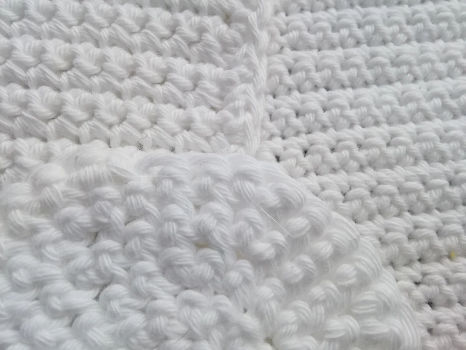2 Waschlappen Waschtuch Spüllappen Scrubbie gehäkelt m. Kosmetikpad weiß 19 x 19 - Bild 2 von 2