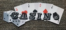 Casino title printed scrapbook page die cut 1