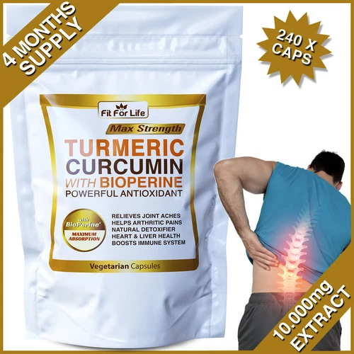 240 ORGANIC TURMERIC PILLS 95% CURCUMIN EXTRACT TUMERIC BIOPERINE BLACK PEPPER