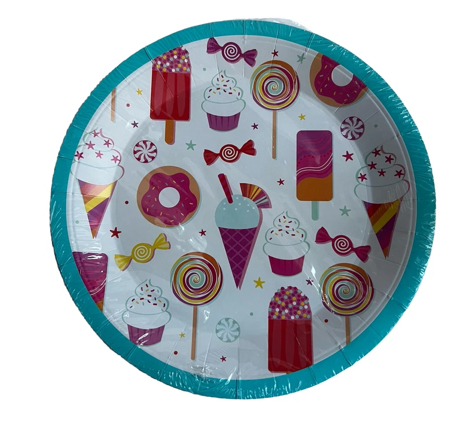 Товары для вечеринки на день рождения кексы мороженое 16 обеденных тарелок/чашек и 20 салфеток - Изображение 3 из 4