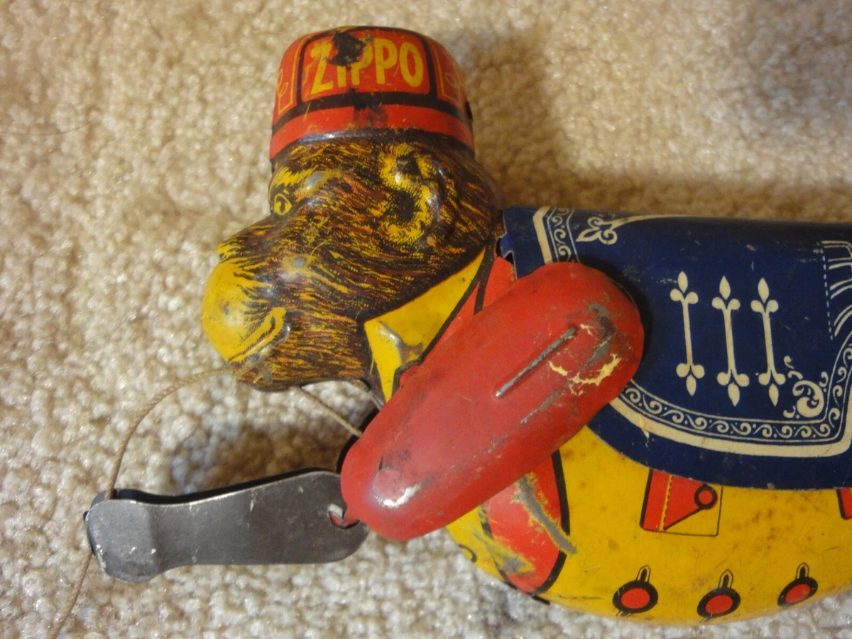 Rare! Vintage Marx tin toy, Zippo the climbing circus Monkey. Tin litho  pull toy