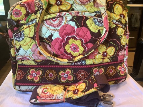 Very Gently Used~ Vera Bradley Buttercup Messenger Laptop Travel Bag 12X15X6 - Picture 11 of 12