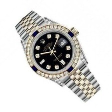 Womens Rolex Datejust 31 mm Black Dial with Sapphire & Diamond Watch 2