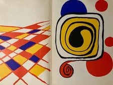 Original Lithograph Calder 1971 Abstract Art Vintage Last The Mirror