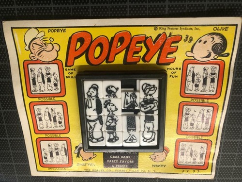 Vintage 1960's TV'S POPEYE THE SAILOR ROALEX PUZZLE Mint Carded OLD STORE STOCK