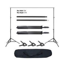Background Support Stand Photo Backdrop Kit Lighting Studio Tripod Set with Clip
