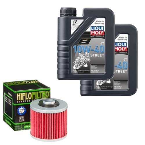 Hiflo ÖLfilter Set LM 10W-40 Street 2L FüR Yamaha XVS 250 Drag Star VG03 Bj.2002-image