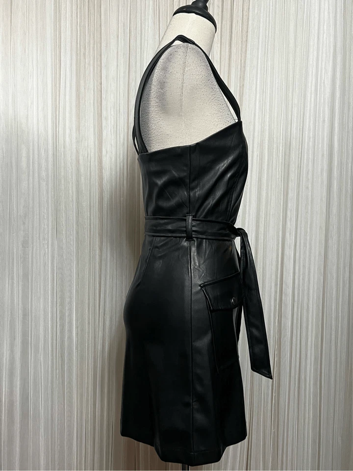 Sexy Vestido Love Tree Nuevo con Etiquetas Cuero Vegano Sin Mangas con Tirantes Talla Pequeña Foto 3 de 4