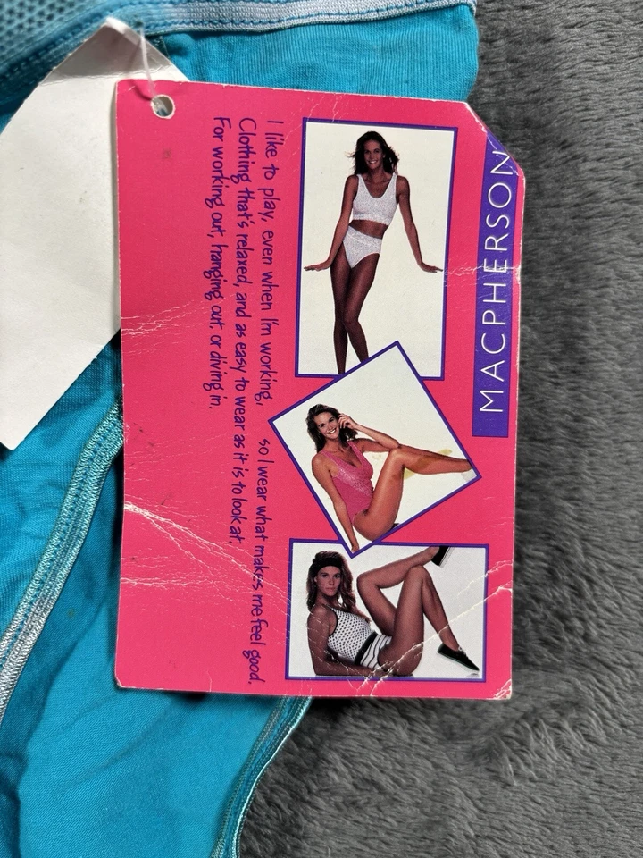 Sexy Bragas DE COLECCIÓN Elle Macpherson Grandes Años 90 Tiro Alto Encaje Banda Azul Nuevas de Lote Antiguo Foto 3 de 4