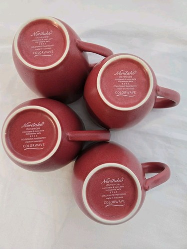 Juego de 4 tazas de café Noritake gres 8045 COLORWAVE rojo frambuesa - Imagen 3 de 3