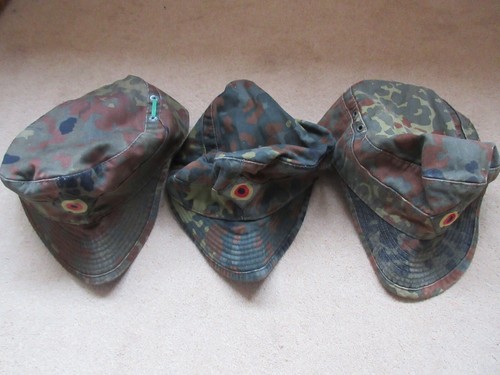 3 German Army Camouflage Flecktarn Caps, Small Size 53/ 58 - Picture 2 of 19