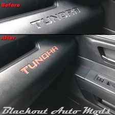 Red Dashboard Letter Decals for 2022-2026 Toyota Tundra Vinyl Overlay