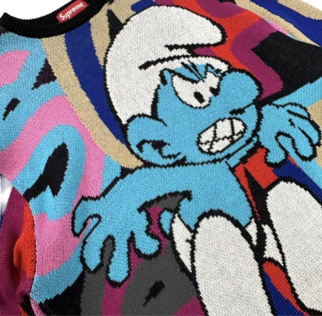 Supreme Smurf Knit Sweater Size S Black Multicolor Street  