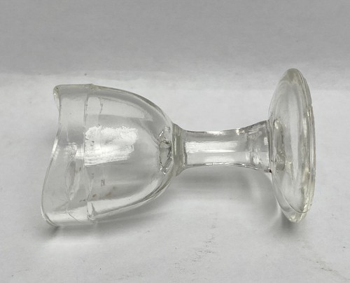 Vintage Clear Glass Eye Wash Cup 8 Paneled Pedestal 2 3/8" tall "20" on Bottom - Picture 12 of 20