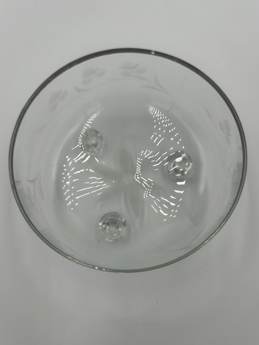 Vintage Princess House Etched Glass Crystal Bowl Footed Silver Rim - Picture 3 of 5