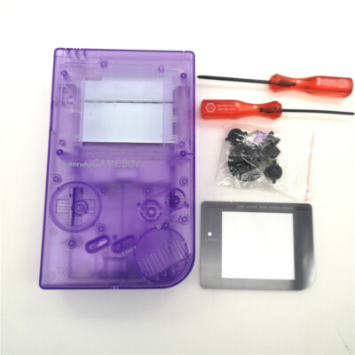 Quality Full Case Housing Shell for Nintendo Game Boy GBO DMG-Clear Light Purple