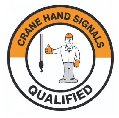 Autoaufkleber Crane Hand Sign als Qualified Hardhat H137 Sticker-12cm