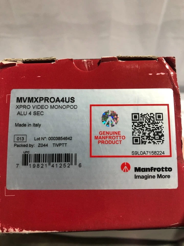 Manfrotto XPRO Monopod+ Video Monopod #MVMXPROA4US With Fluid Base - Image 4 of 4