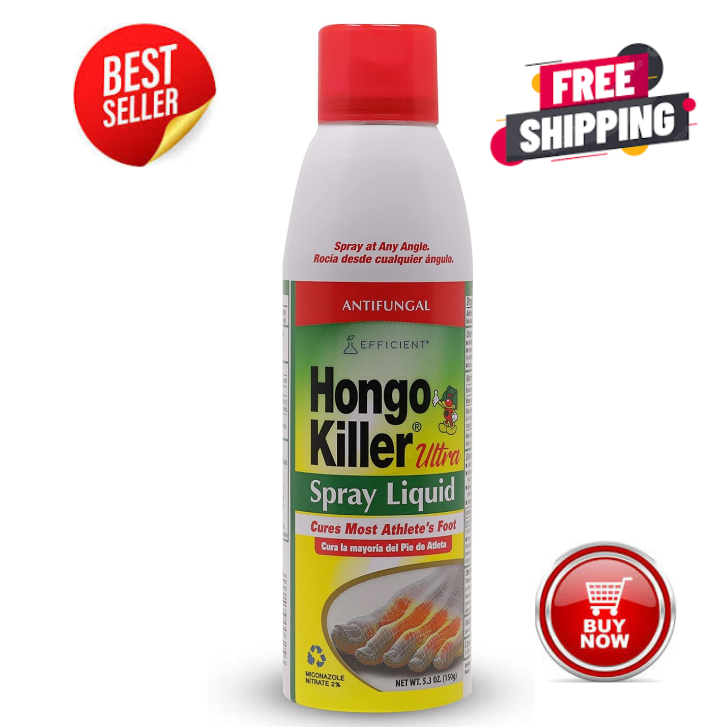 Hongo Killer Antifungal Ultra Spray Liquid 5.3oz Athlete's Foot