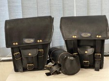 Nuove borse combinate per moto in vera pelle 3 sella borse laterali sissy bar