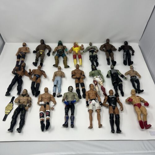 WWE WWF AEW Mixed Wrestling Figure Lot Jakks Pacific Mattel 2000s 2010s - Foto 1 di 13
