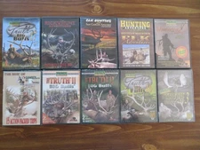 10 HUNTING DVD LOT; PRIMOS BIG BULLS, etc.  BULL ELK. etc. 5 are NEW. Sports.