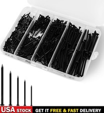 400PCS Hardware Nails Assortment Kit 5 Size Picture Wall Hanging Wood Nail Black