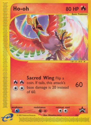 Pokemon Ho-oh 52 Wizards of the Coast: Black Star Promos 52/53 LP WoTC Promo