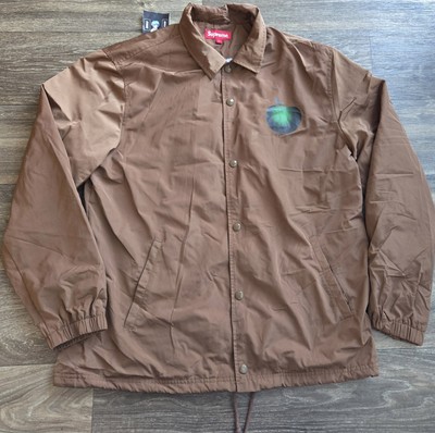Supreme NYC Apple Coaches Jacket Mens Size Large Brown S/S '19