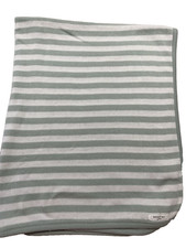 Bonbini Baby Blanket Green White Striped 0-6 Months Bamboo Knit Security
