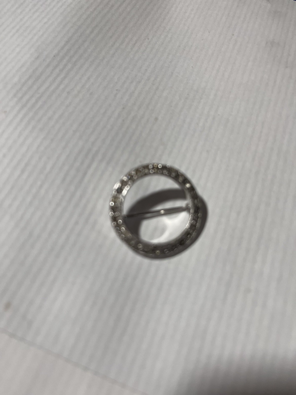 Gemstone Silvertone Brooch - image 4