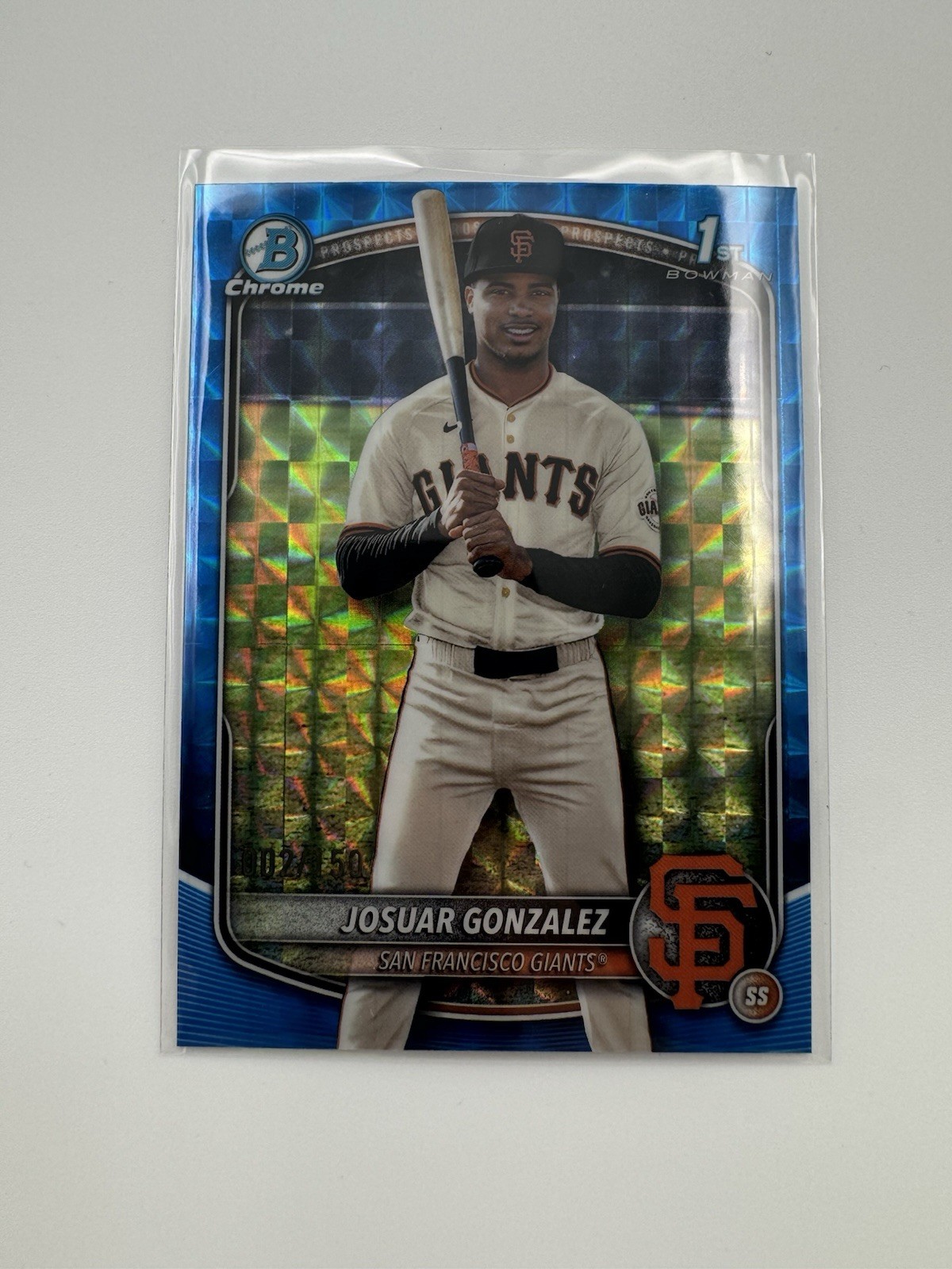 2025 Bowman Chrome 1st Josuar Gonzalez Blue Geometric /150 #BCP-153