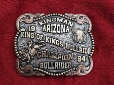 Rodeo X Treme Bull Riding RARE 1994 CHAMPION TROPHY BUCKLE Kingman Arizona T93