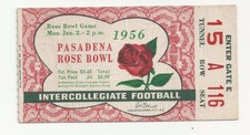 1956 Michigan State MSU vs UCLA  Rose Bowl football ticket stub Daugherty good