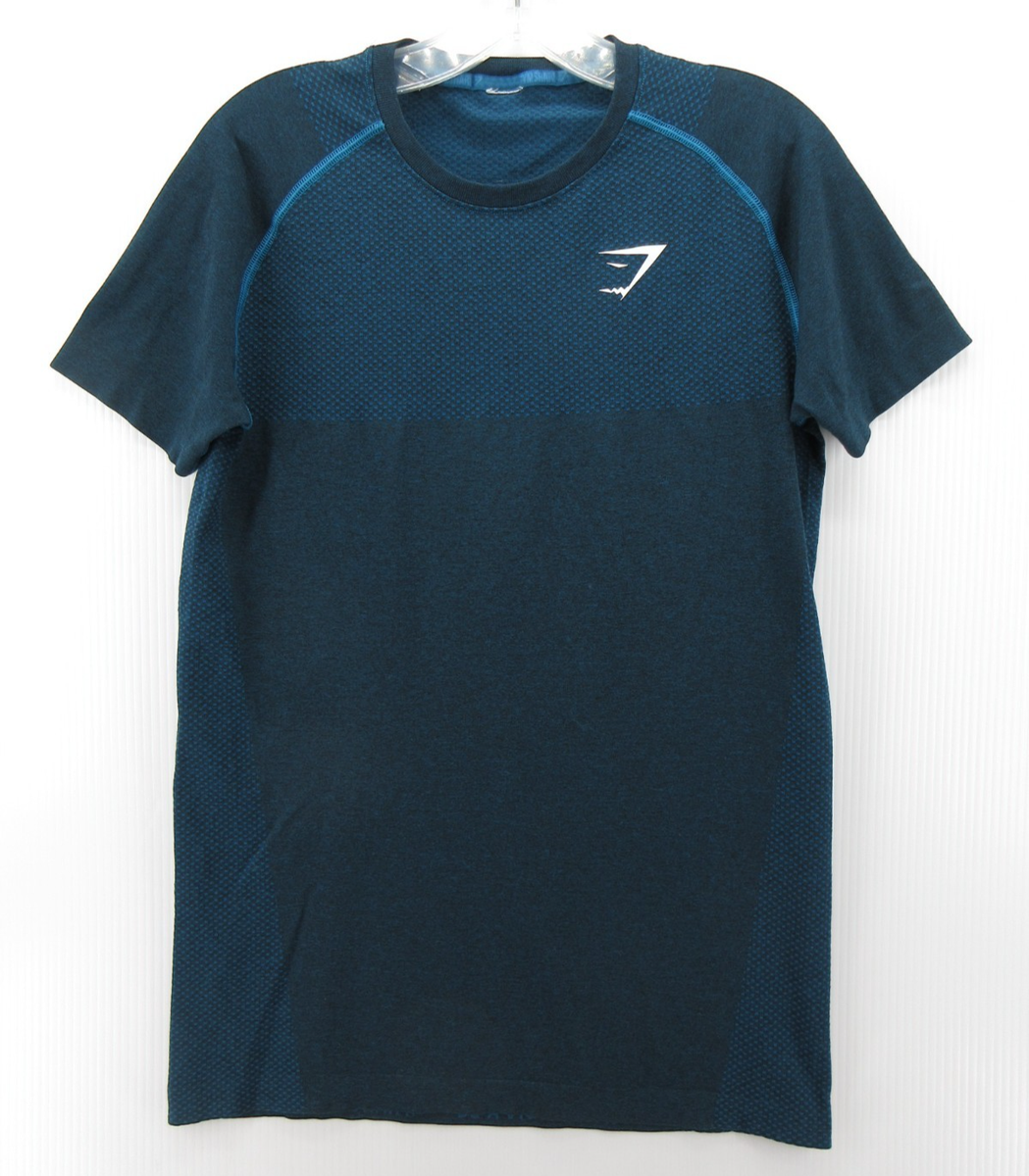 Gymshark Shirt Men Medium Blue OG Phantom Seamless Compression David Laid  Gym