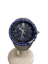 SEIKO Solar Watch Analog BLK SLV 8B63 0AC0