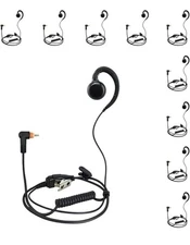 10 Pack C-Shape Swivel PTT Mic Earpiece for Motorola  XPR3300, XPR3500e, DEP550