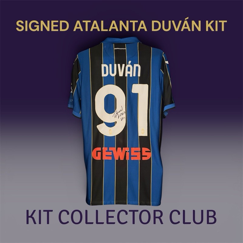 SIGNED 2021/22 Atalanta (ITA) Duvan Zapata Home KIT Soccer Jersey Football Shirt
