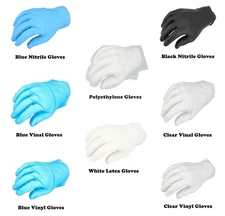 Disposable Gloves Powder Free Nitrile Vinyl Latex Polyethylene Select Size