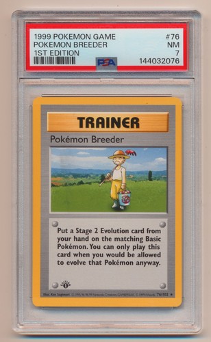 Pokémon Breeder (1st Edition) graded PSA 7 for sale on eBay