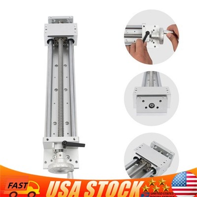 Linear Guide Rail 400mm Ballscrew XY Stage Sliding Table W/ Hand Wheel Lock